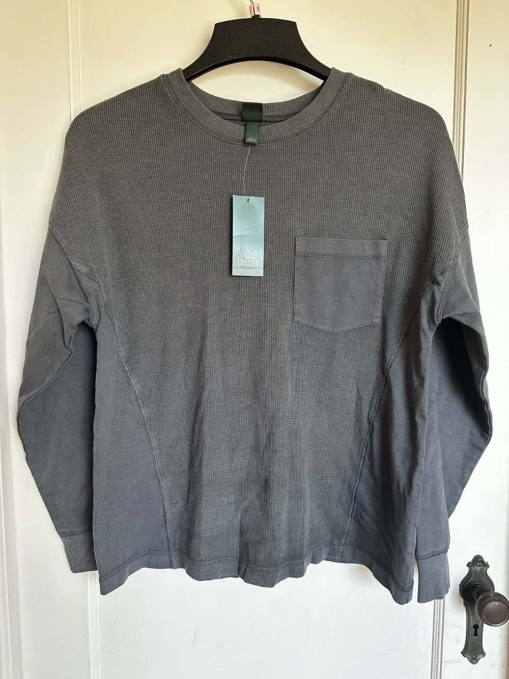 wild fable Gray Long Sleeve Thermal Pocket Shirt